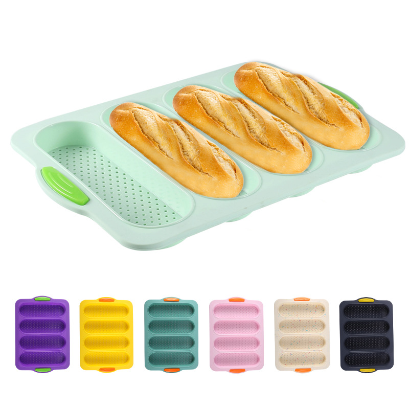 Quadruple Rows Silicone Baguette  Bread Mold Fit For Oven or Micro Wave Oven