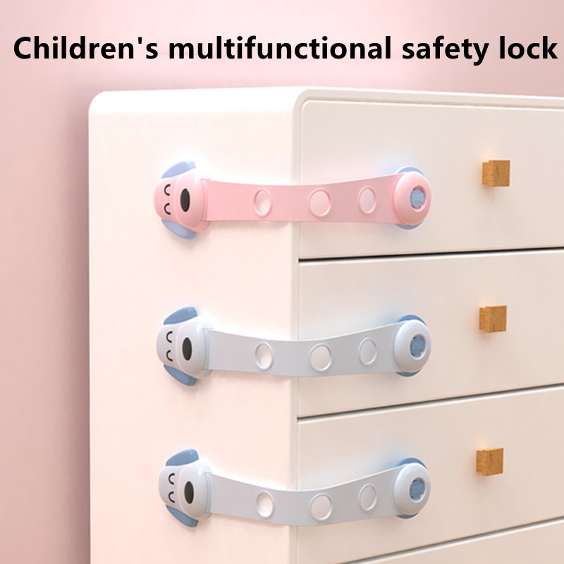 No Drilling Childproofing Baby Proofing Safety Strap Lock for Cabinet, Drawers, Fridge, Cupboard, Dishwasher, Oven, Trash Can, Toilet Seat