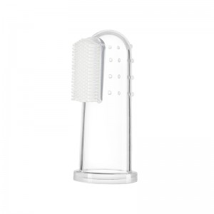 Silicone baby finger toothbrush.