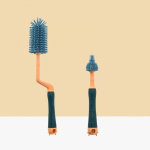Silicone bottle brush steel blue