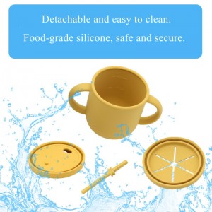 Silicone Toddler Drink and Snack Cup with Detachable Lids