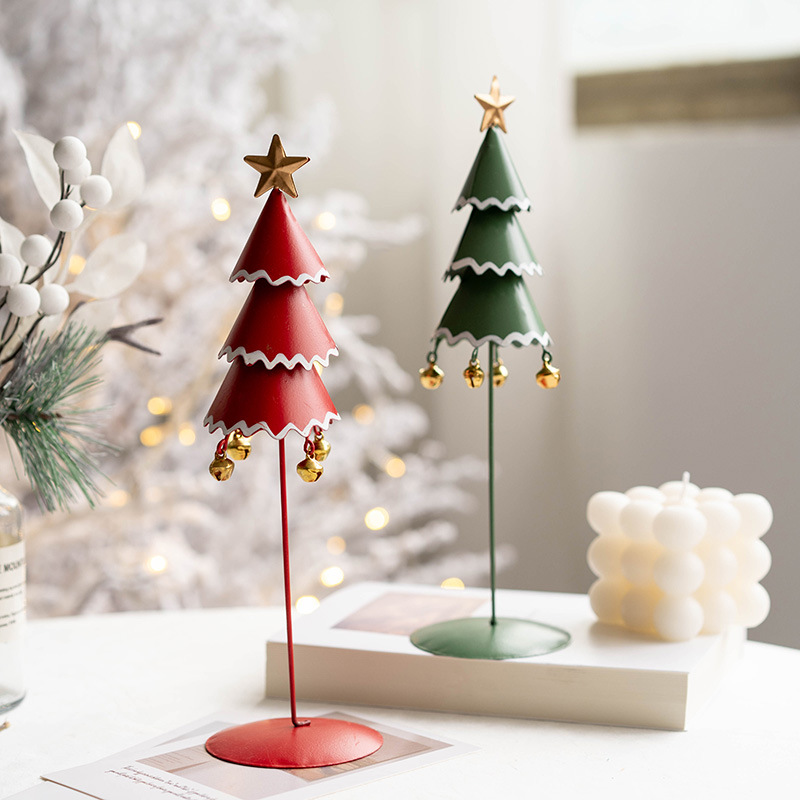 Iron Craft Christmas Tree for Atmosphere Shooting Props Desktop Decoration